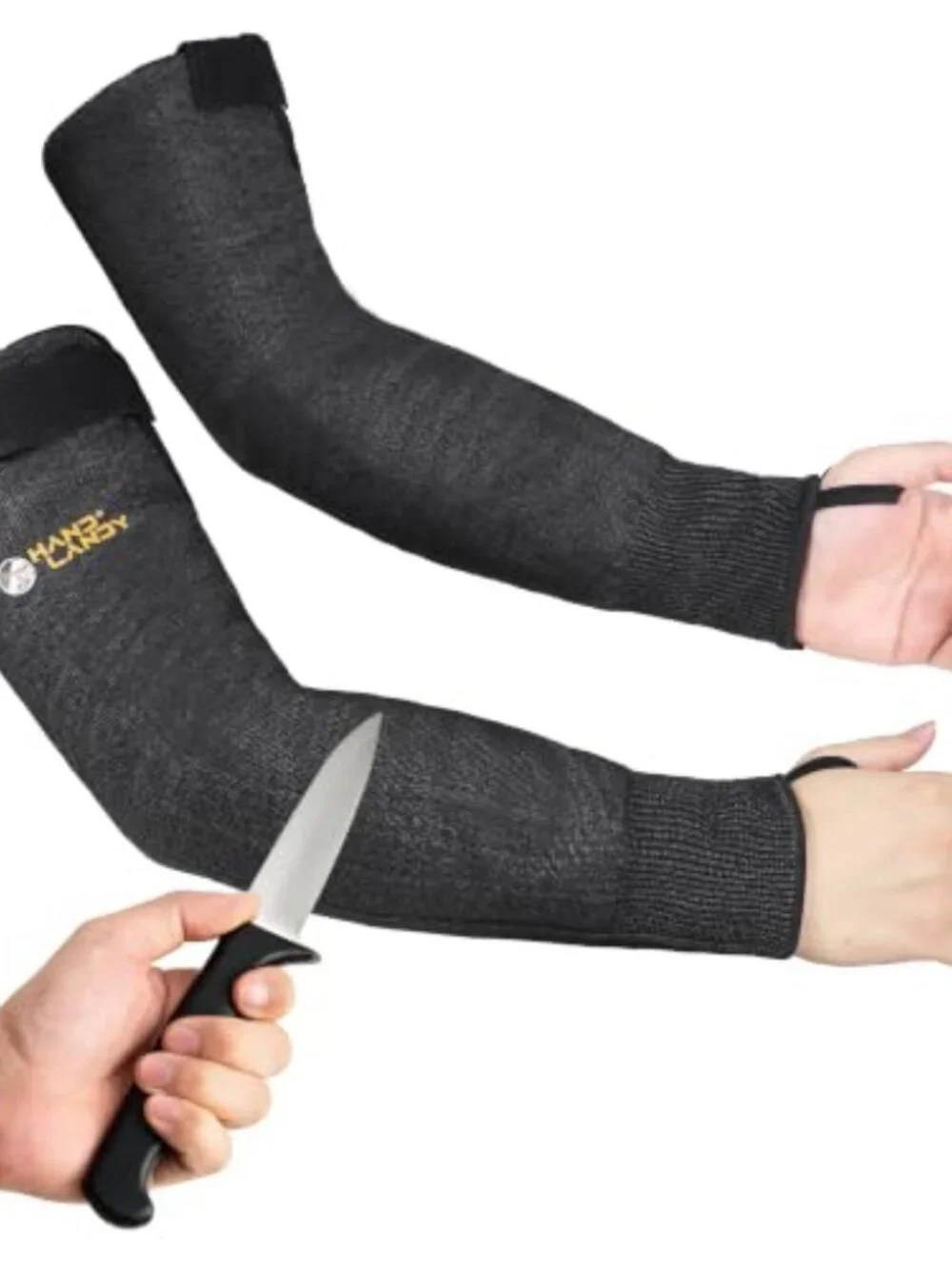 Cut-Resistant Arm Sleeves, ANSI A9 Protection, Thumb Loop, Adjustable Strap